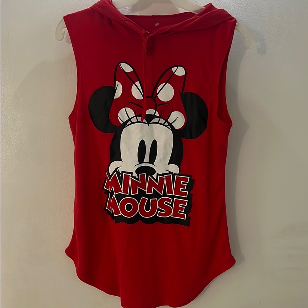Disney Red and Black Minnie Mouse sleeveless Hoodie